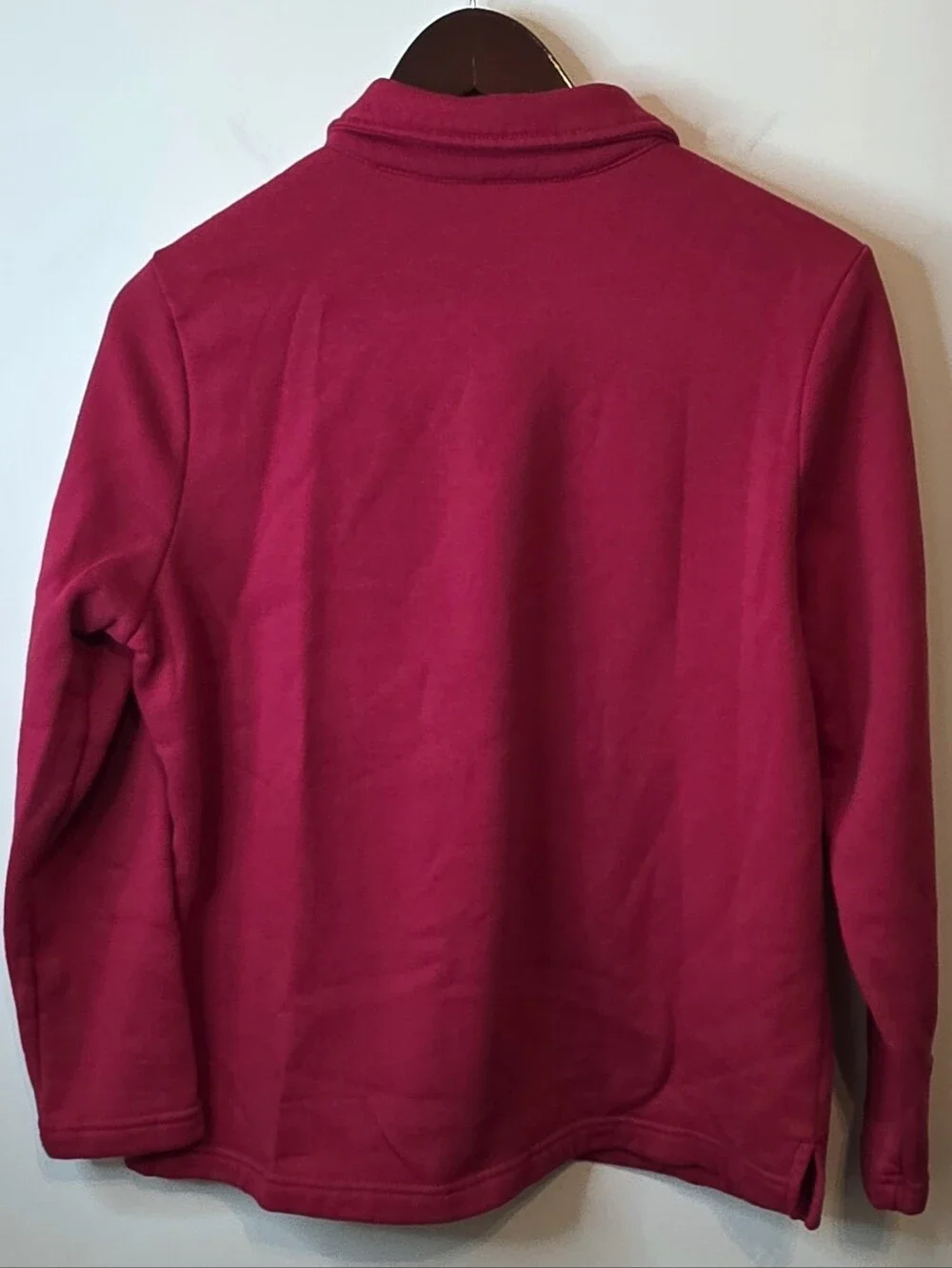 Vintage Breckenridge Christmas Snowmen Fleece Jacket Red Zip Size Petite Large